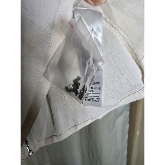 Topshop Cream Beaded Jeweled Sleeveless Cutout Back‎ Blouse Tank Top U.S. Sz 4 - Picture 5 of 10